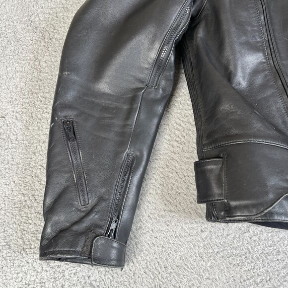 First Gear Leather Jacket Mens 42 S-Pilot Mesh Lined Biker Motorcycle Moto Coat - Picture 7 of 16